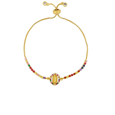 Gold Multicolor Virgencita Charm Bracelets