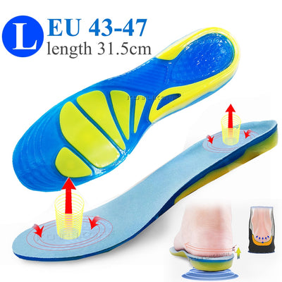 Silicone Non-Slip Gel Soft Sport Shoe Insoles Massaging Insole Orthopedic Foot Care For Feet Shoes Sole Shock Absorption Pads