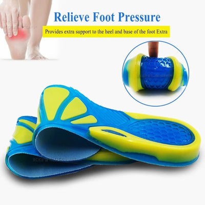 Silicone Non-Slip Gel Soft Sport Shoe Insoles Massaging Insole Orthopedic Foot Care For Feet Shoes Sole Shock Absorption Pads