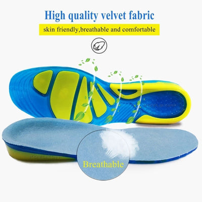 Silicone Non-Slip Gel Soft Sport Shoe Insoles Massaging Insole Orthopedic Foot Care For Feet Shoes Sole Shock Absorption Pads